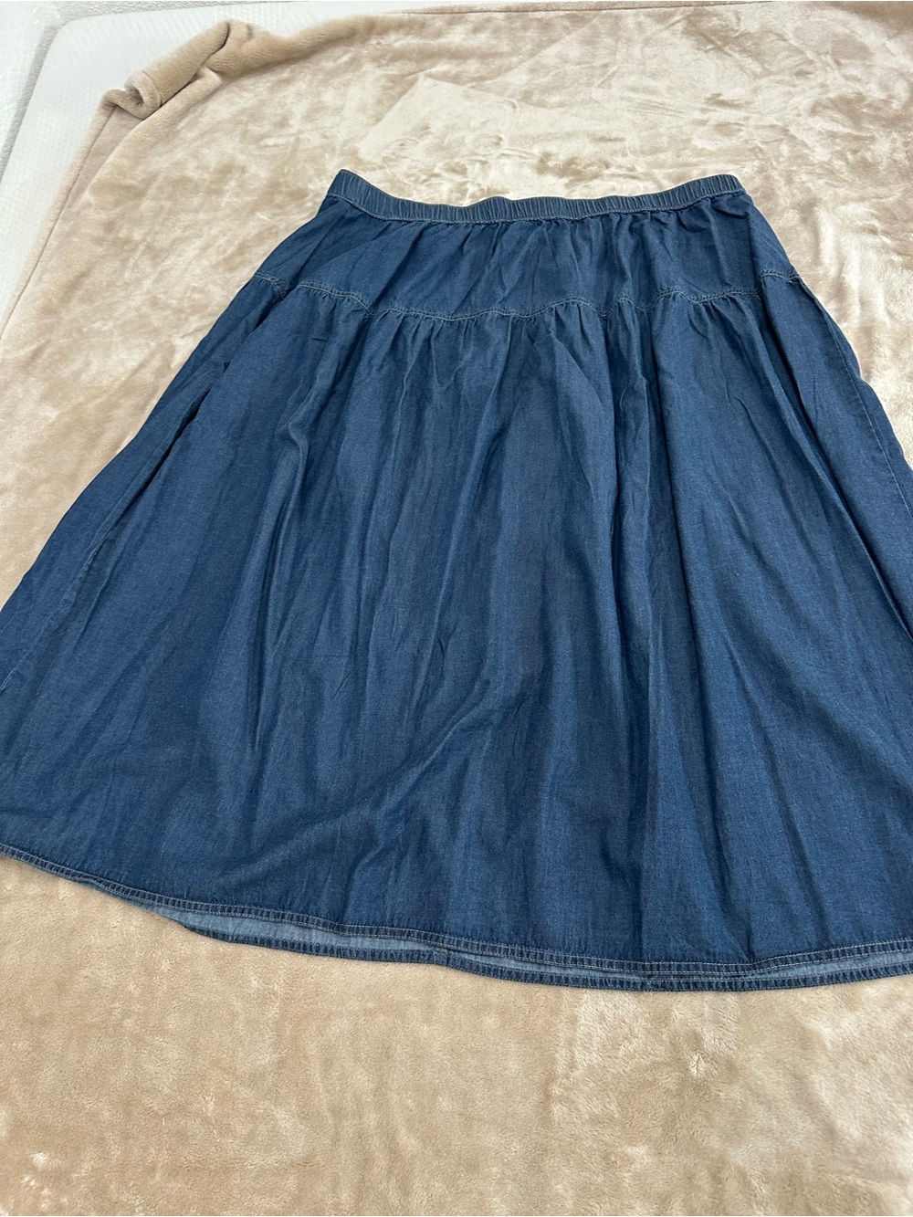 Lane Bryant Dark Blue Tiered Denim Skirt
